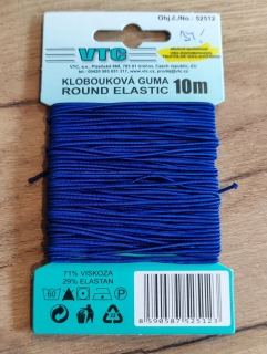 Klobouková guma 1,2 mm - karta 10 m - 4704 - sytě modrá