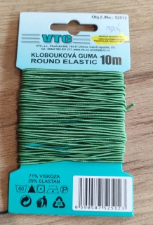 Klobouková guma 1,2 mm - karta 10 m - 4802 - světle zelená