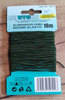 Klobouková guma 1,2 mm - karta 10 m - 7803 - zelená khaki