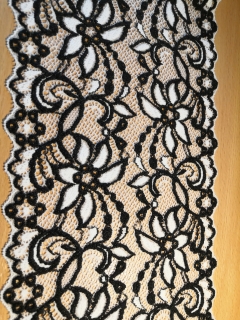 KR12 Krajka bílo-černá 16,3cm - - Oeko-tex standard 100